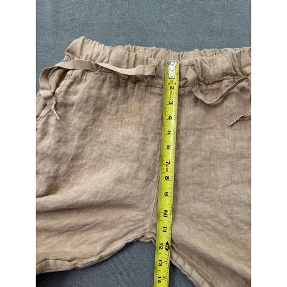 Karamel Tan Linen Pants Made in Italy Size M - Picture 7 of 10